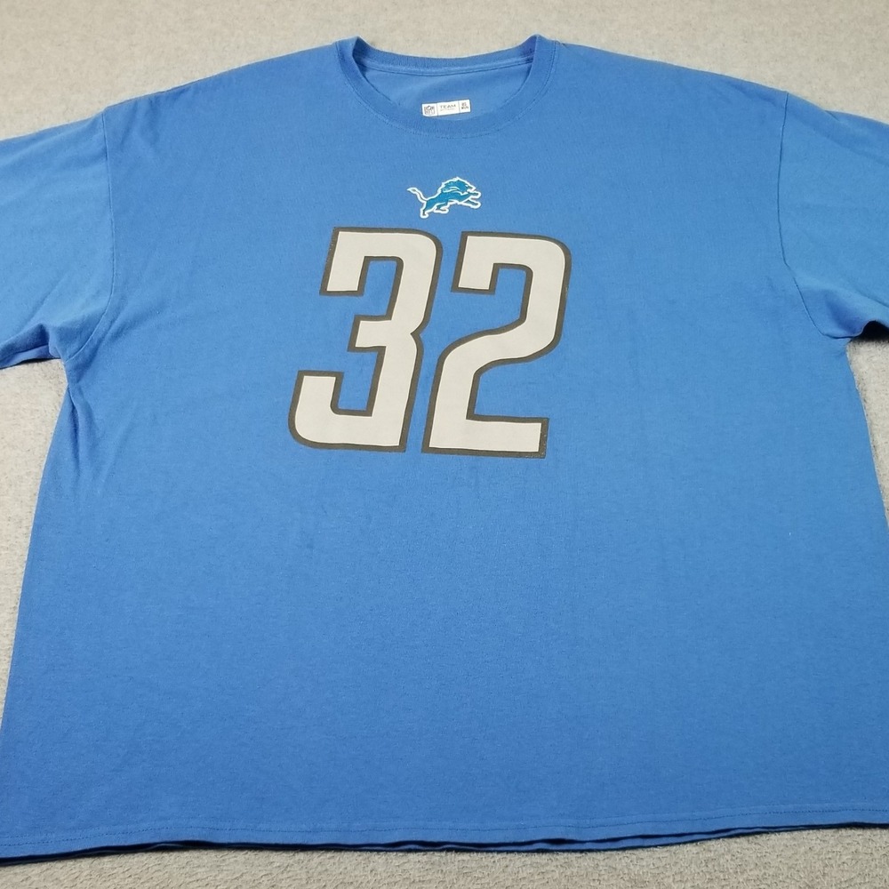 Detroit Lions T Shirt Men's 2XL XXL Blue D'Andre Swift 32‎ Football Tee Game Day